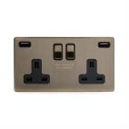 Antique Brass Fast Charge USB Socket