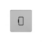 Soho Lighting Brushed Chrome Flat Plate 13A Unswitched Fuse Connection Unit Blk Ins Screwless