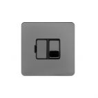 Soho Lighting Black Nickel Flat Plate 13A Switched Fuse Connection Unit Blk Ins Screwless