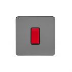 Soho Lighting Black Nickel Flat Plate 45A 1 Gang Double Pole Switch