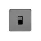 Soho Lighting Black Nickel Flat Plate 10A 1 Gang 2 Way Switch Blk Ins Screwless