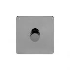 Soho Lighting Black Nickel Flat Plate 250W 1 Gang 2 Way Trailing Dimmer Screwless