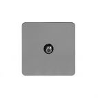 Soho Lighting Black Nickel Flat Plate 1 Gang Satellite Socket Blk Ins Screwless