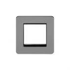 Soho Lighting Black Nickel Flat Plate Single Data Plate 2 Modules Blk Ins Screwless