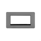 Soho Lighting Black Nickel Flat Plate Double Data Plate 4 Modules Blk Ins Screwless