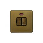 Soho Lighting Old Brass 13A Double Pole Switched Fused Connection Unit (FCU) With Neon