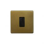 Soho Lighting Old Brass 45A 1 Gang Double Pole Switch, Single Plate