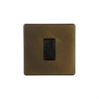 Soho Lighting Vintage Brass 45A 1 Gang Double Pole Switch, Single Plate