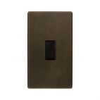 Soho Lighting Vintage Brass 45A 1 Gang Double Pole Switch, Large Plate