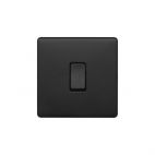 Soho Lighting Matt Black 10A 1 Gang 2 Way Switch Black Insert Screwless
