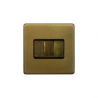 Soho Lighting Old Brass 10A 3 Gang 2 Way Switch