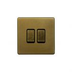 Soho Lighting Old Brass 10A 2 Gang Intermediate Switch
