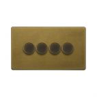 Soho Lighting Old Brass 4 Gang 2 Way Intelligent Trailing Dimmer Switch 150W LED (300w Halogen/Incandescent)