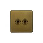 Soho Lighting Old Brass 2 Gang 2 Way Toggle Switch
