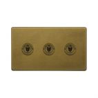 Soho Lighting Old Brass 3 Gang 2 Way Toggle Switch 
