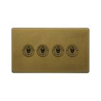 Soho Lighting Old Brass Period 4 Gang 2 Way Toggle Switch