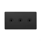 Soho Lighting Matt Black 20A 3 Gang Intermediate Toggle Screwless