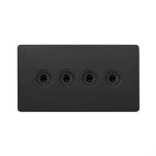 Soho Lighting Matt Black 20A 4 Gang Intermediate Toggle Screwless
