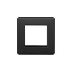 Soho Lighting Matt Black 2 x25mm EM-Euro Module Faceplate