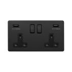 Matt black USB socket