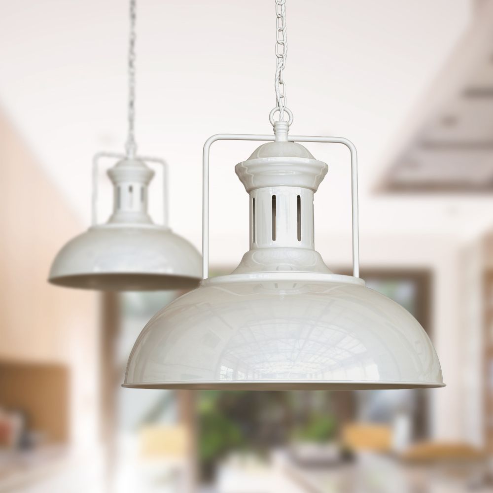 Regent Vintage Kitchen Pendant Light Clay White Elesi