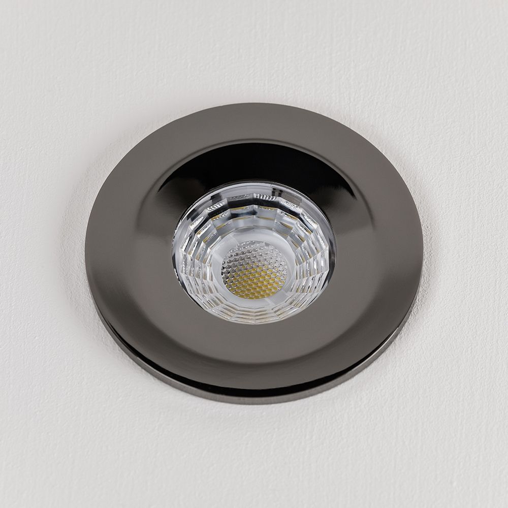 Black Nickel Downlights LED Fire Rated Fixed LED IP65 Dimmable Elesi