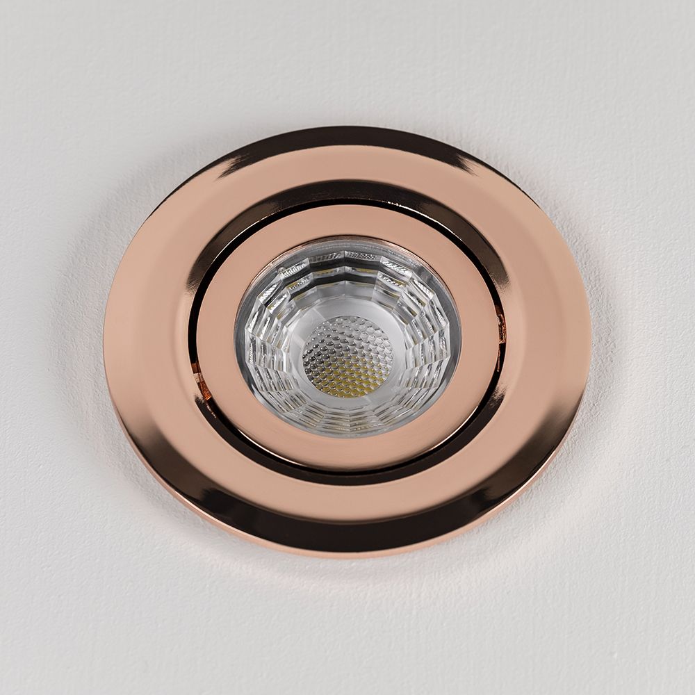2.8K Adjustable Rose Gold Fire Rated Tiltable LED Downlights Dimmable