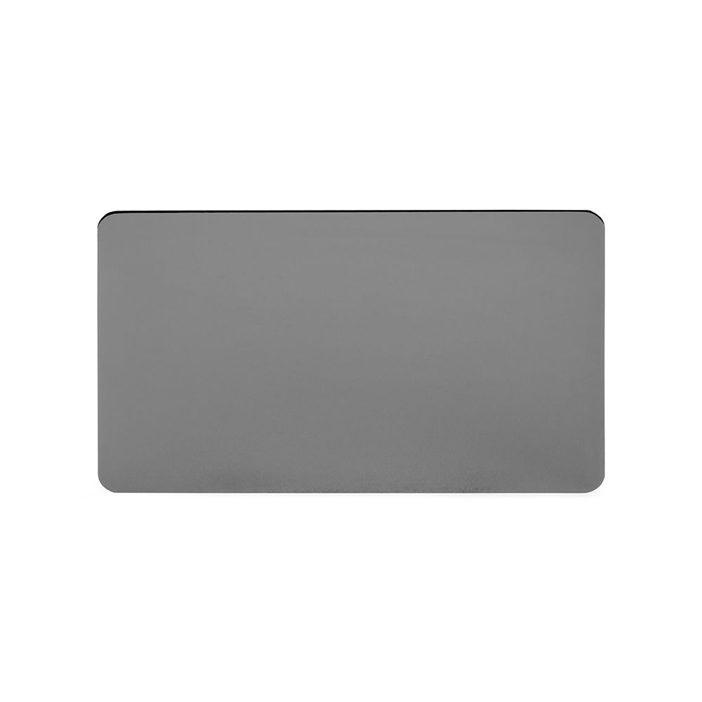 Soho Lighting Black Nickel Flat Plate Double Blank Plates Screwless - Elesi