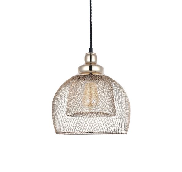Cambridge Gold Metal Mesh Pendant Light - Soho Lighting