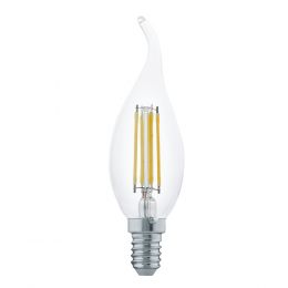 Eglo LED E14 Clear CF35 Candle Flame LED  Bulb 4W 2700K - 8 Pack