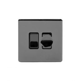 Soho Lighting Black Nickel Dimmer and Rocker Switch Combo Blk Ins Screwless (2 Way Switch & Trailing Dimmer)