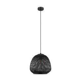 EGO Lighting Debly Black Wicker Pendant Light