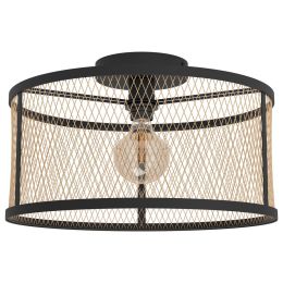 Verdant Large Black & Brass Caged Ceiling Light