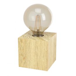 Eglo PRESTWICK 2 Natural Wooden Cube Table Light