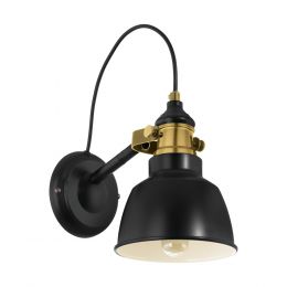 Eglo THORNFORD Black & Brass Adjustable Wall Light