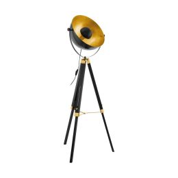 Covaleda Black & Gold Tripod Floor Lamp 