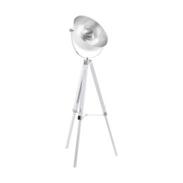 EGO Lighting Covaleda White & Silver Tripod Floor Lamp 