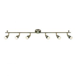 Saxby Amalfi 6 Light antique brass 35W Spotlight Bar