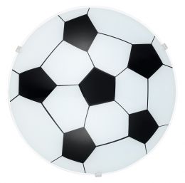 Eglo JUNIOR 1 White & Black Glass Football Ceiling Light
