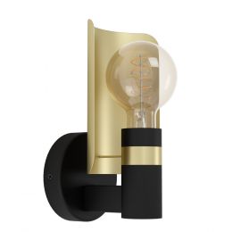 Eglo HAYES Black & Gold Swivel Shade Wall Light
