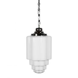 Soho Lighting Glasshouse Nickel Opal Art Deco Schoolhouse Hallway Pendant Light
