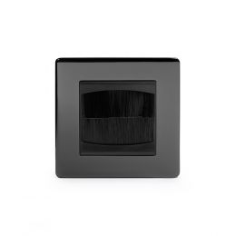 Soho Lighting Black Nickel 1 Gang 2 Module Brush Plate Blk Ins Screwless