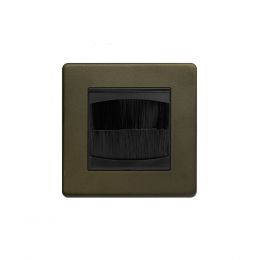 Soho Lighting Bronze 1 Gang 2 Module Brush Plate Blk Ins Screwless