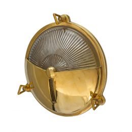 Carlisle Half Cover Polished Brass IP66 Wall Light - The Outdoor & Bathroom Collection