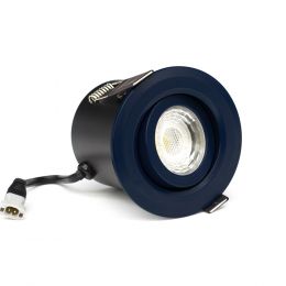 Navy Blue 3K Warm White Tiltable LED Downlights, Fire Rated, IP44, High CRI, Dimmable