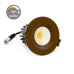 Brown CCT Dim To Warm LED Downlight Fire Rated IP65