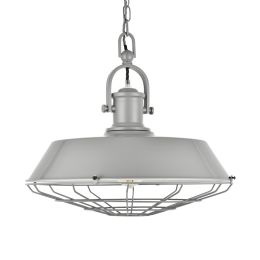 Brewer Cage Industrial  Pendant Light French Grey