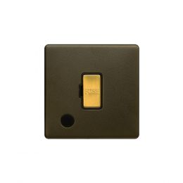Soho Fusion Bronze & Brushed Brass 13A Unswitched Flex Outlet Black Inserts Screwless