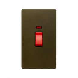 Soho Lighting Bronze 45A 1 Gang Double Pole Switch & Neon (Lrg Plate) Screwless