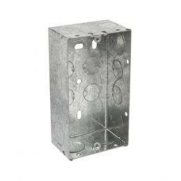 2 Gang 47mm Steel Pattress Box